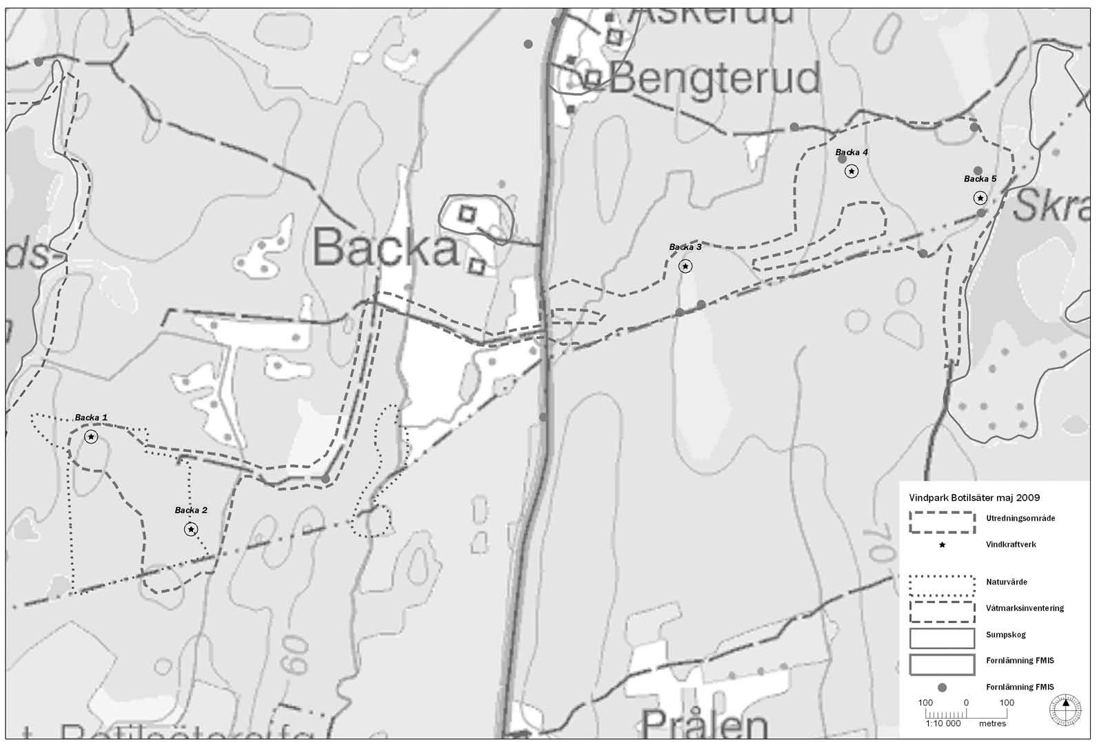 Ill. 1. Karta över Vindpark Botilsäter.