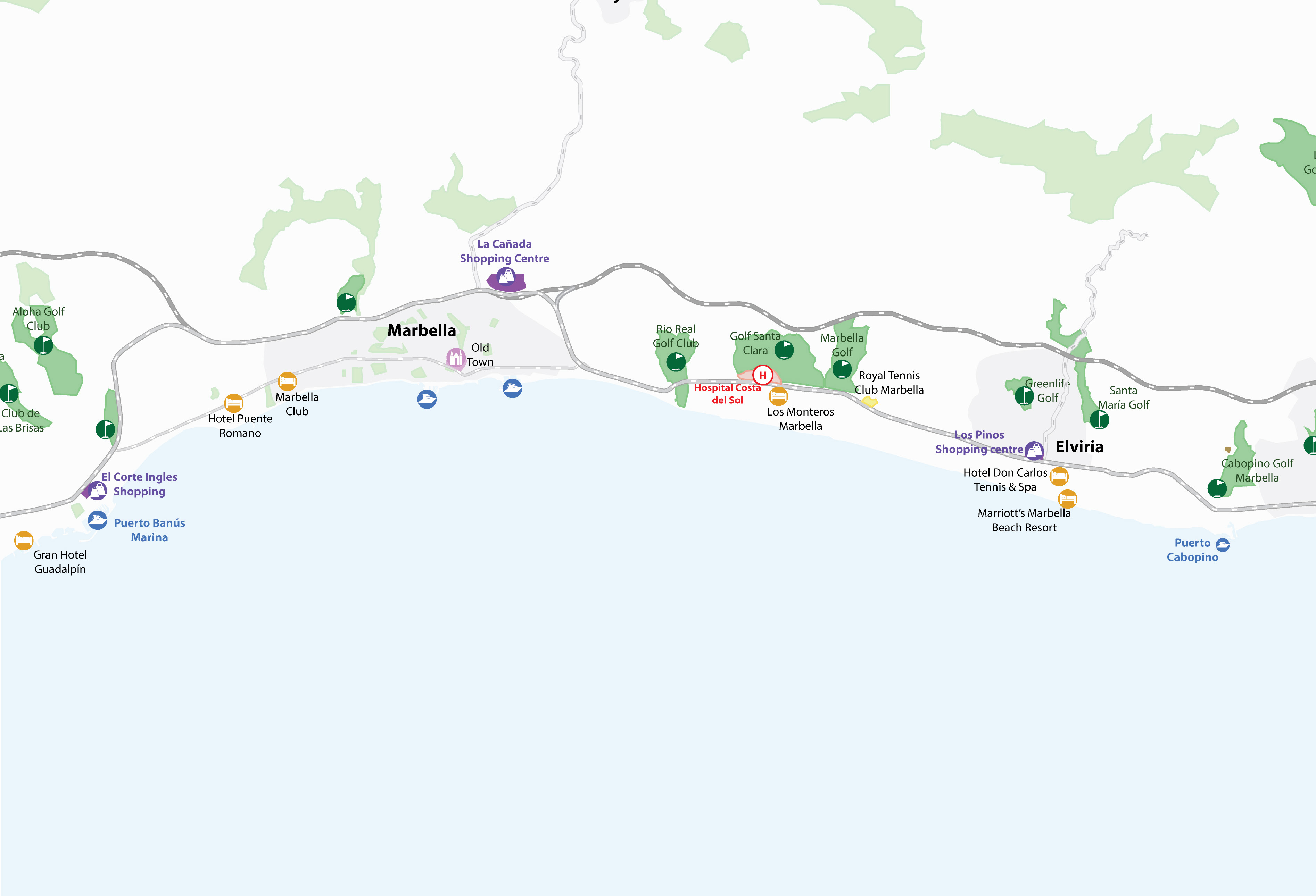 LÄGE Belägen strax öster om Marbella är Cabopino en naturligt vacker plats, där även områdets andra trendiga marina ligger.