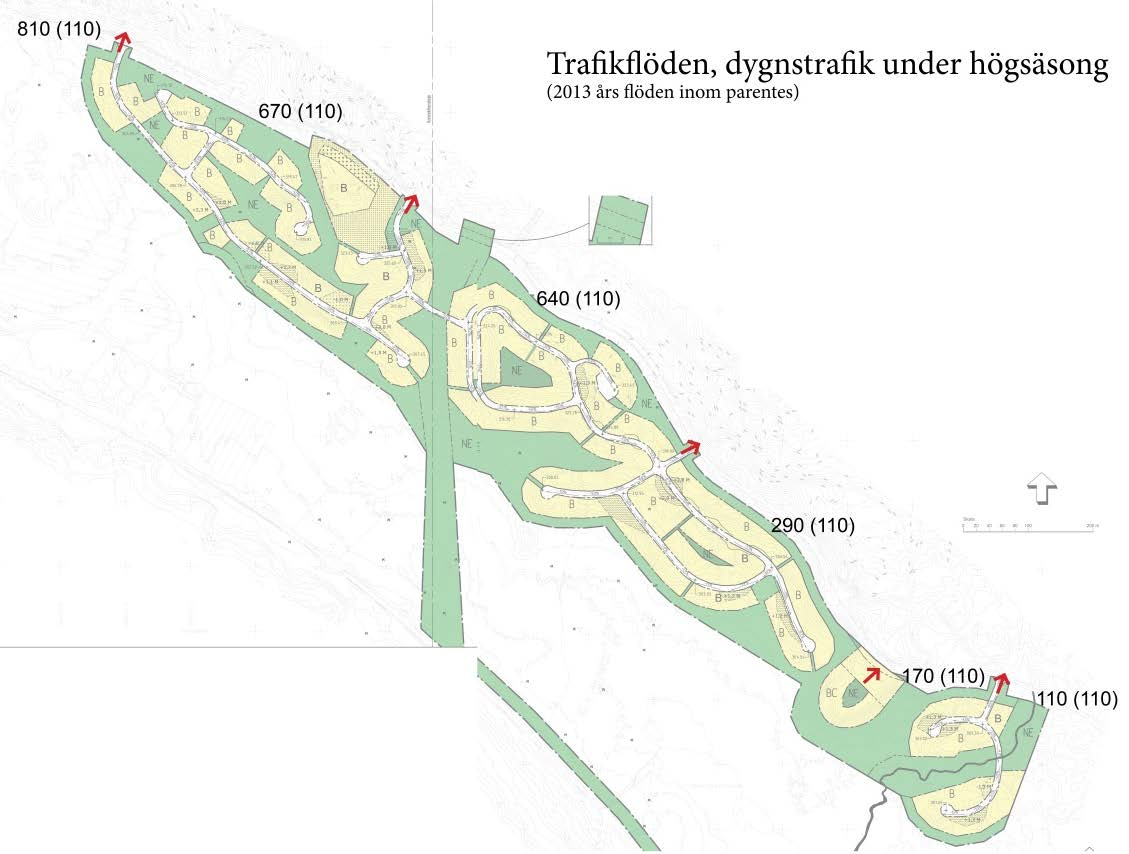 Figur 3 Dygnstrafiken en stugbytardag under högsäsong. 5.