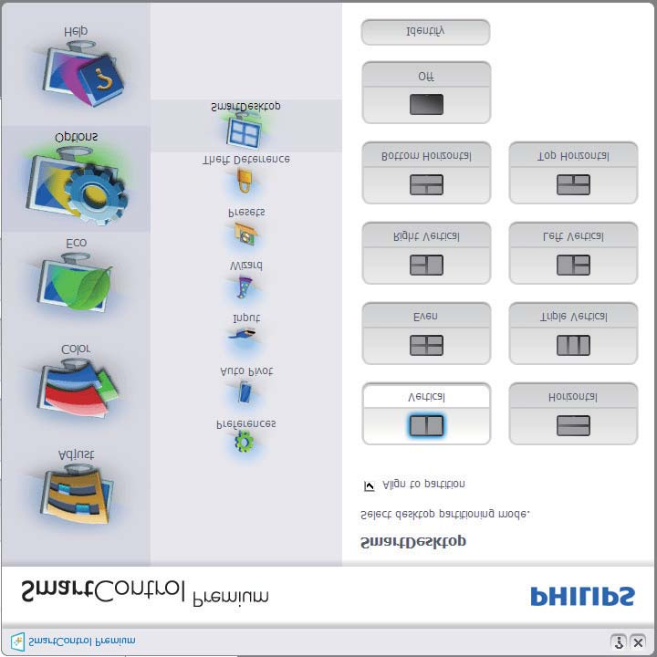 3. Bildoptimering 3.6 Guide till SmartDesktop SmartDesktop SmartDesktop finns i SmartControl Premium. Installera SmartControl Premium och välj SmartDesktop i Alternativ.