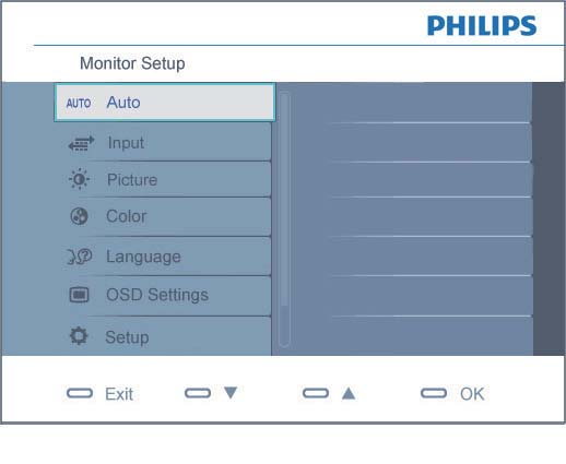 Beskrivning av On Screen Display Vad är On-Screen Display (OSD/visning på skärmen)? On-Screen Display (OSD, eller skärmmeny) är en funktion som finns hos alla Philips bildskärmar.
