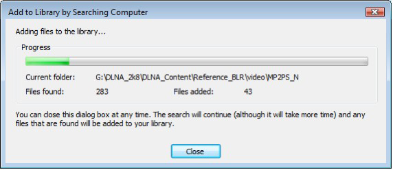Klicka på OK-knappen så läggs filerna till i biblioteket.