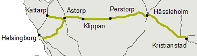 Skånebanan Åstorp Helsingborg godsbangård km 53+624-73+567