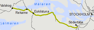 Svealandsbanan - stråk Eskilstuna-Folkesta uppspår km 105+176-109+681 samt
