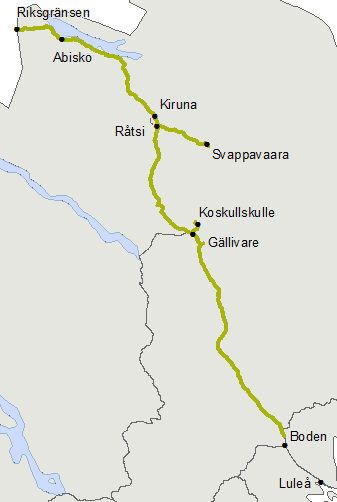 Malmbanan Holmfors-Ljuså, km 1158+405 1161+694, risk för varaktiga nedsättningar för malmtågen (40Km/h) pga dåligt spår Harrträsk-Gällivare, km 1300+010-1312+319, risk för varaktig nedsättningar för