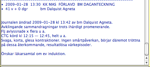 Väljer du att ändra datum räknas graviditetslängden om automatiskt.