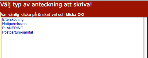 Op-ingrepp Inmatningsbild för att bokföra sectio, sugklocka och tång med diagnoser och indikationer. Möjlighet att spara mallar för olika operationsberättelser. Beskrivs i kapitel F 8.