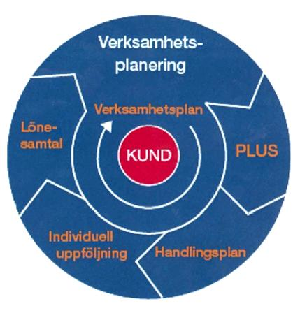 Figur 6. Utvecklingsmodellen Hjulet från Handelsbanken Den närmsta chefen har tillsammans med medarbetaren ett lönesamtal.