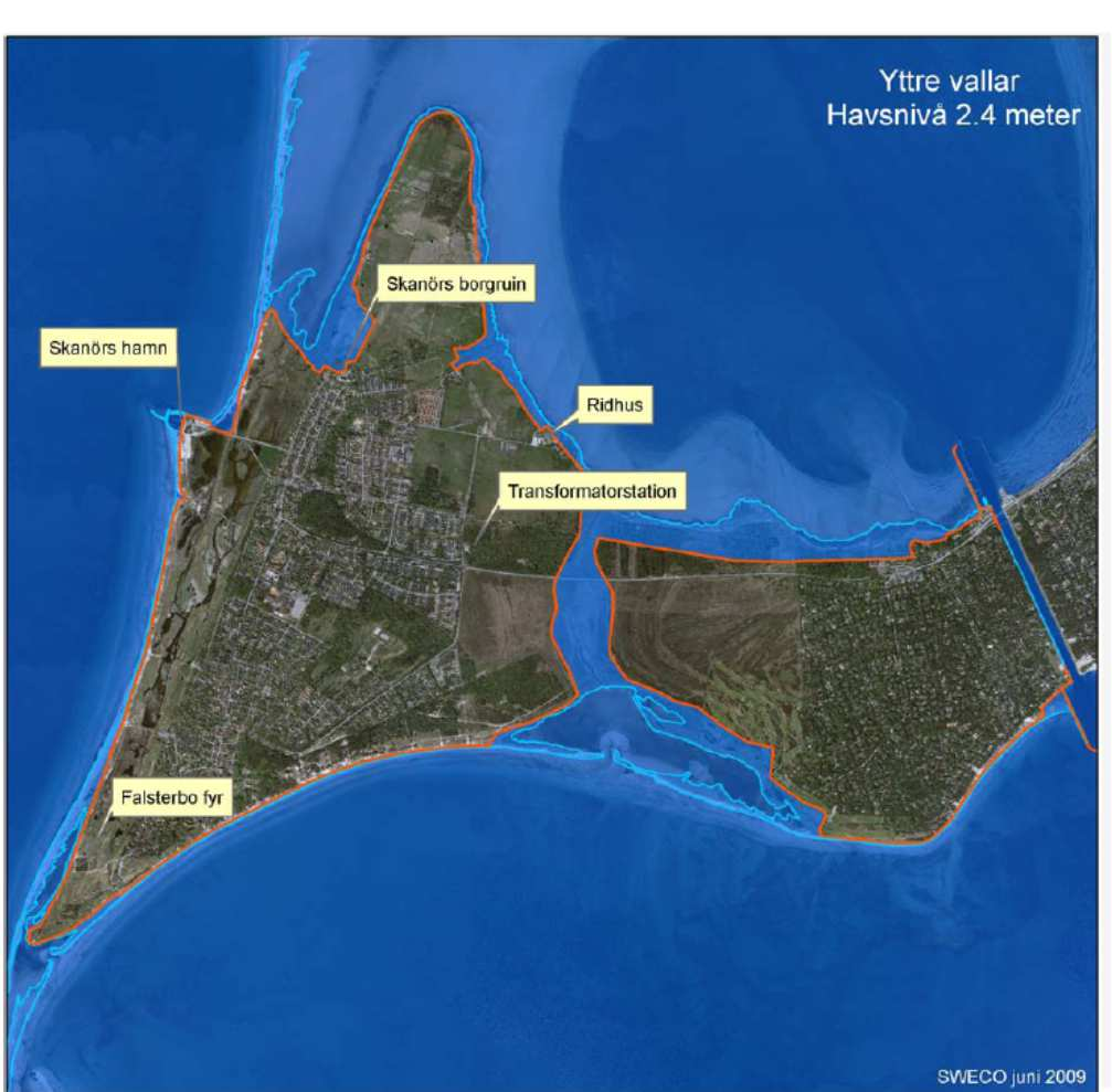 Fokusområde: Höjda havsnivåer Förslag på fysiska lägen för