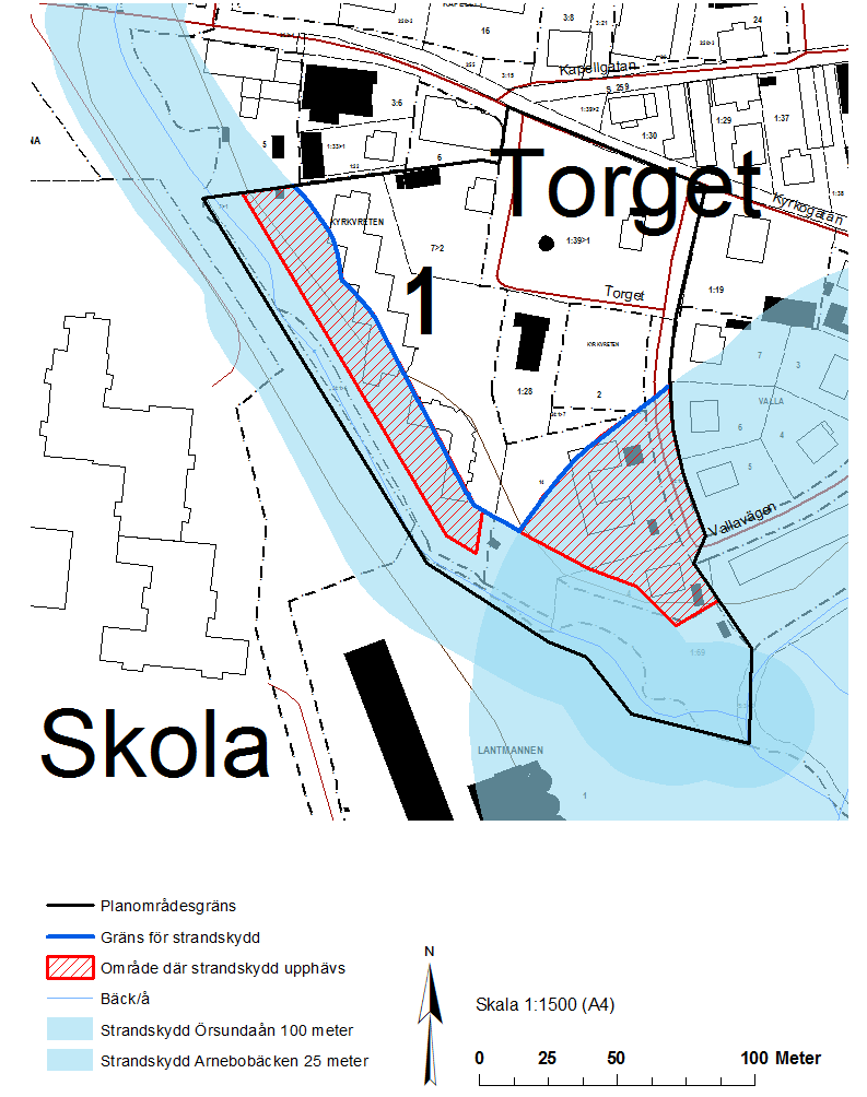 8 (21) Upphävande av strandskyddet bedöms kunna göras eftersom delar den berörda marken sedan tidigare tagits i anspråk (exploaterad för bostadsändamål, förskoleverksamhet, äldreboende m.