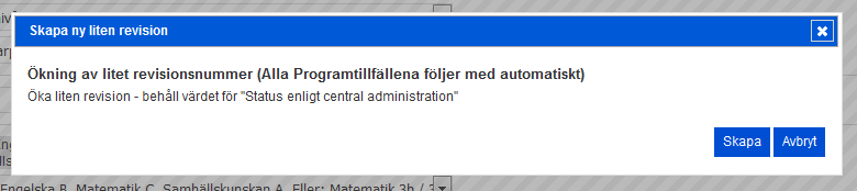 Spara Innehållet i editorn sparas till databasen och du stannar kvar på sidan. Spara och stäng Innehållet sparas till databasen och sidan stängs. Du återgår till föregående sida.