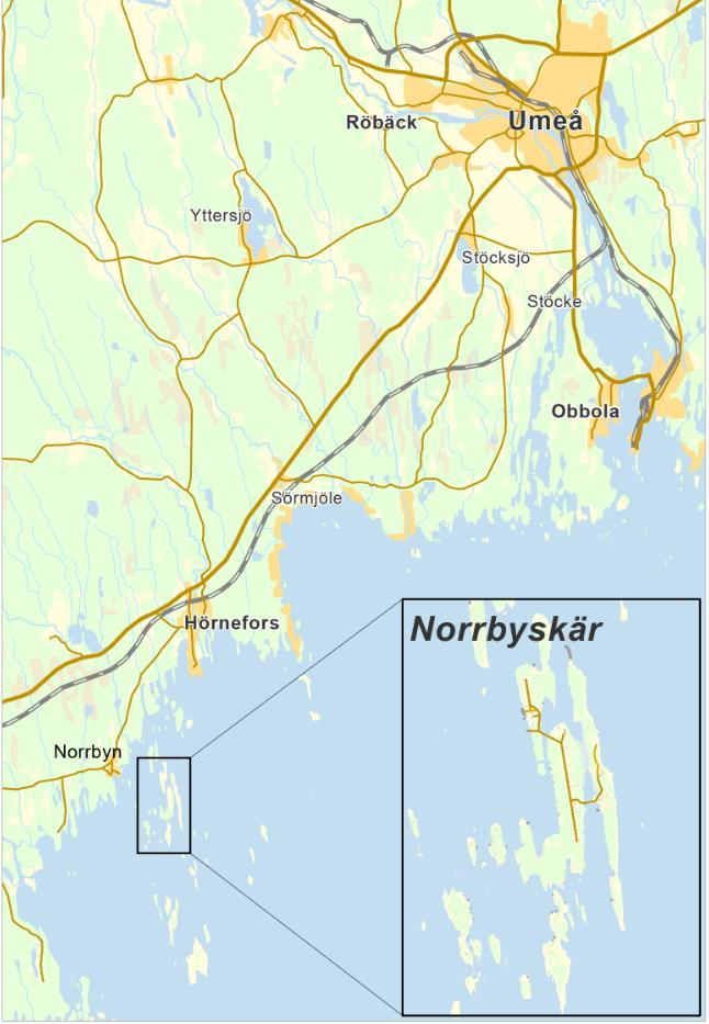 5. Beskrivning av projektet 5.1 Lokalisering och nuvarande förhållanden Norrbyskärs ögrupp är belägen ca 2.