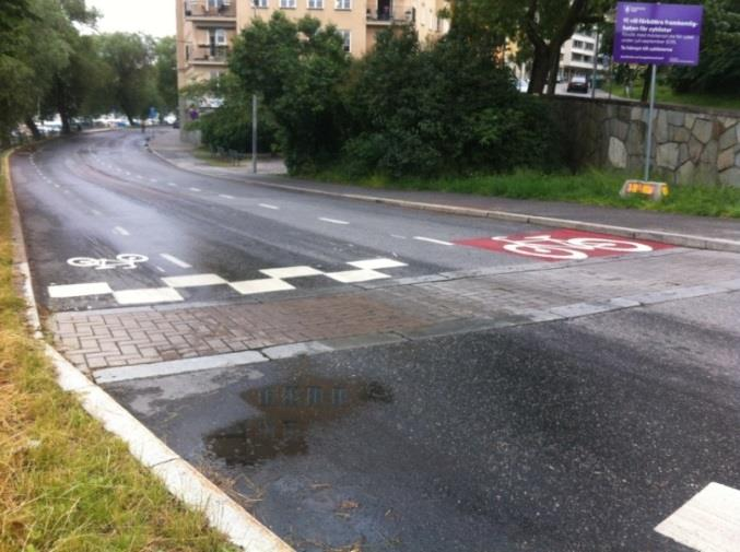 Sektion för alternativ cykellösning på Kungsholms strand, delen mellan Igeldammsgatan och Fridhemsgatan. Bild 6.