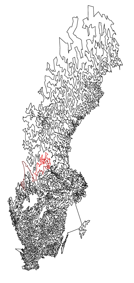 Handelsresandeproblemet i Sverige Snabbaste vägen för att besöka Sveriges 24 978