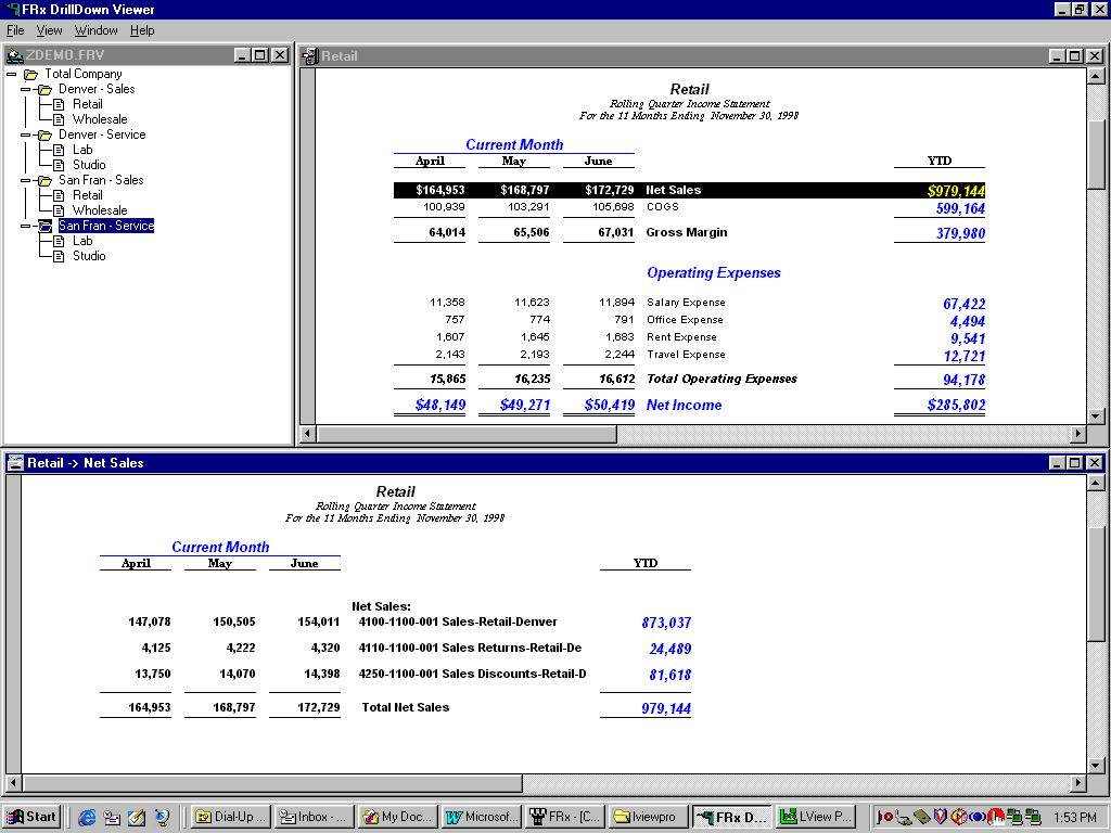 FRx Financial Reporting puts immediate control of your financial reporting process h Quick