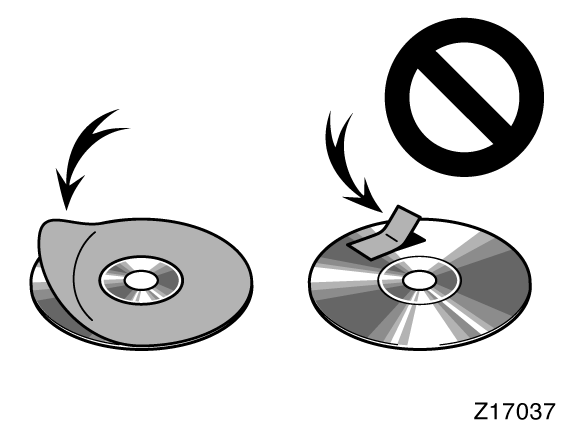 Sådana skivor kan skada CD spelaren eller CD