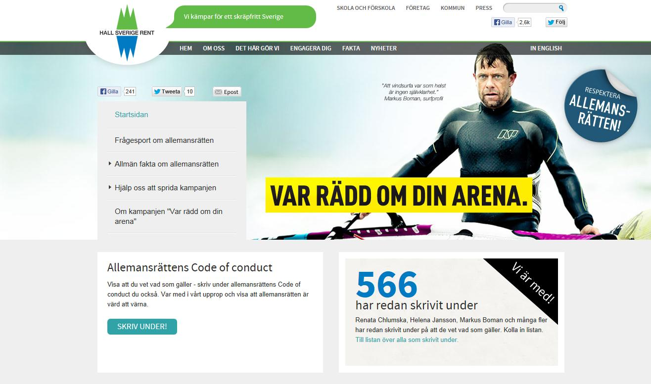 Allemansrätten Just nu Kampanjen Var rädd om din arena