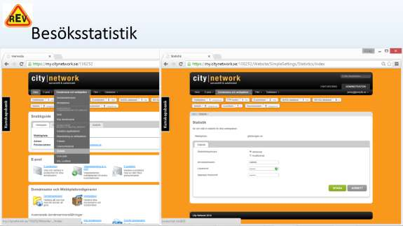 Aktivera statistik på hemsidan, så