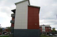 2007 Byggkostnad 60-80 mkr F-btkn Byggmånader Entr.form Totalentreprenad Färgglatt bostadshus i Haparanda med totalt ca 3000m² fibercementskivor från Cembrit AB.
