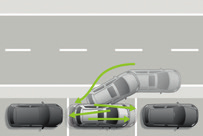 Parkeringshjälpen Park Assist är en innovation som hittar lediga parkeringsfickor med hjälp av ultraljudssensorer på båda sidor av bilen.