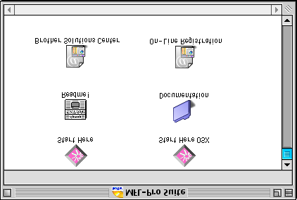 För Mac OS 8.6 till 9.2 Kontrollera att du har följt anvisningarna i steg 1, "Ställa in maskinen" på sidor 4-11.