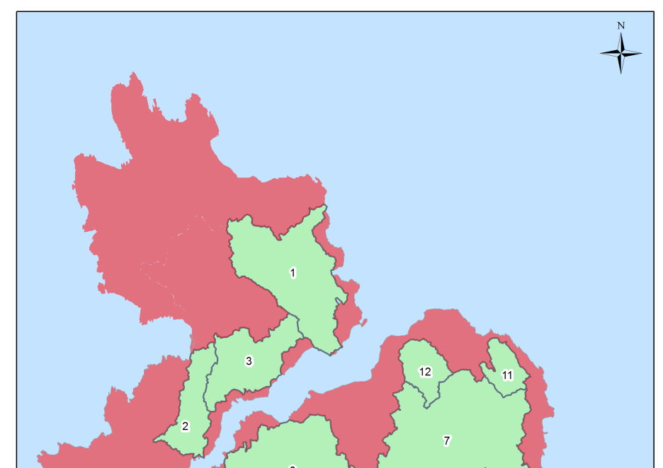 Grundvattenbildning Färhållande mellan ytarea jord Medeldjup Områden och ytarea berg jordlagren [m] Nord och