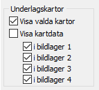 26 Kartfunktionen i Disgen 2016, Studiehandledning Del 1 Släcka och tända visade kartor I lagerpanelen kan du också påverka visningen av de valda underlagskartorna.