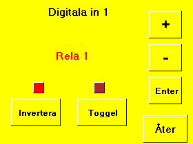 ExciControl TRC tillv.nummer: 00- TRC styrenhet: Rev 0. TRC display: Rev 0.0.. Meny/Grundinställning/Digital in vänster Bilden till vänster visar meny för inställning Digital in vänster men följande beskrivning gäller även för Digital in höger.