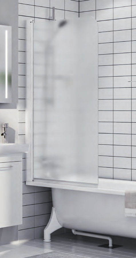 DUSCHAR IFÖ SPACE BADKARSVÄGG Ifö Space badkarsvägg är en elegant och enkel lösning som skapar en duschplats i badkaret. Den svängbara badkarsväggen monterar du enkelt mot badrumsväggen.