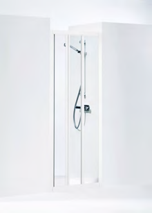 DUSCHAR IFÖ SOLID DUSCHVÄGG SVS Ifö Solid rak duschvägg SVS VK Vitlackerade profiler med klart härdat säkerhetsglas.