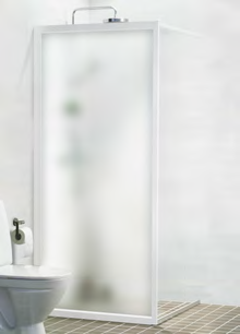 Naturanodiserade profiler med screentryckt härdat säkerhetsglas.