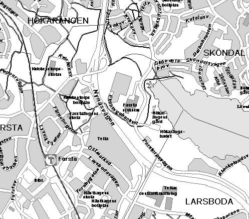 2 (5) UTLÅTANDE Planområdets läge och omfattning Planområdet, som utgörs av två delområden, ligger intill Nynäsvägen på bergshöjden söder om infarten till Farsta centrum och Kvickentorps bollplan och