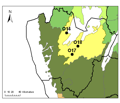 Material och Metoder Typområden De tre typområdena i Västra Götalands län är lokaliserade i produktionsområde Götalands norra slättbygd enligt SCB:s indelning PO18 (figur 1) och på södra Vänerslätten