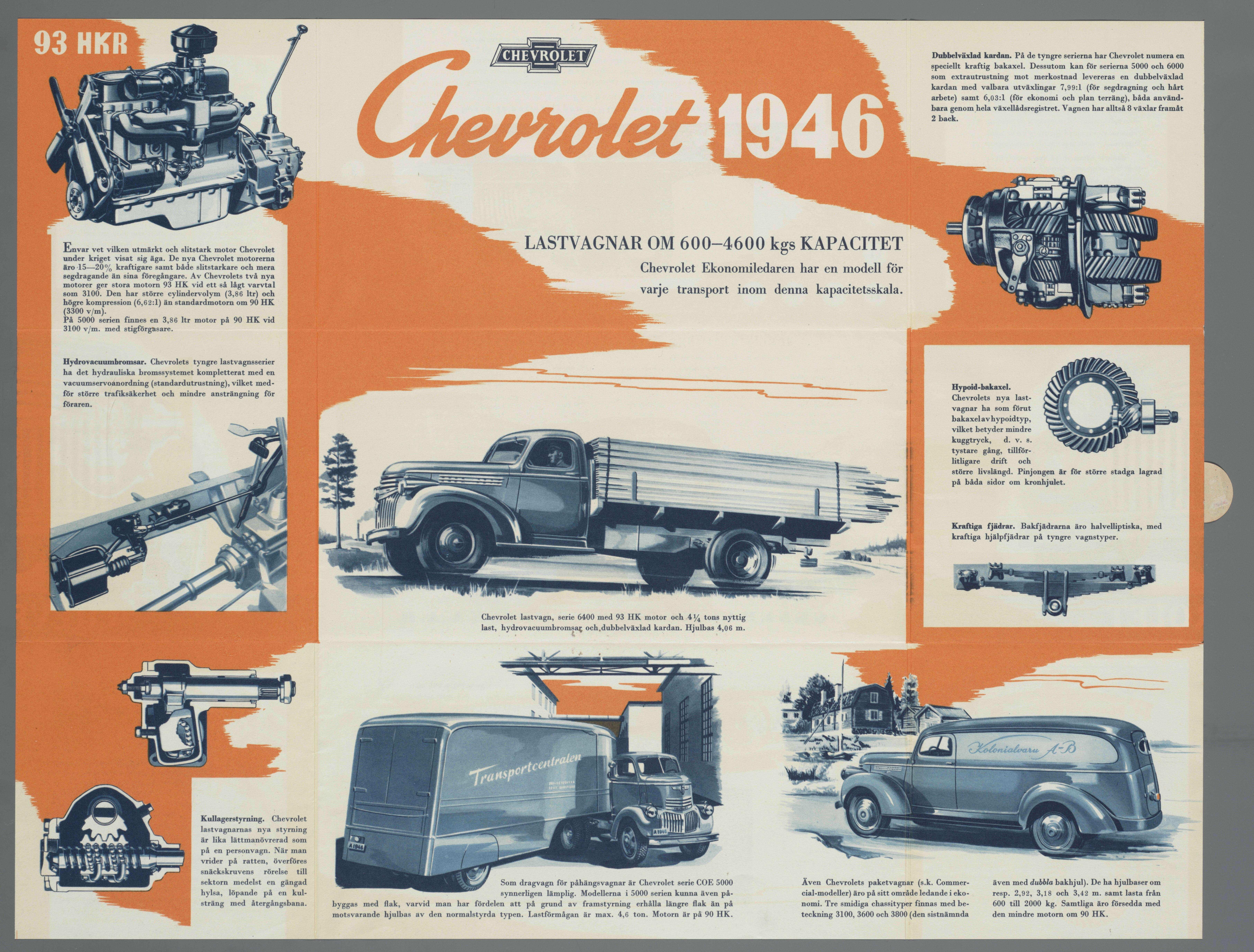 Dubbelvaxladd kardan. Pa de tyngre serierna har Chevrolet numera en specielltt kraftig bakaxel.