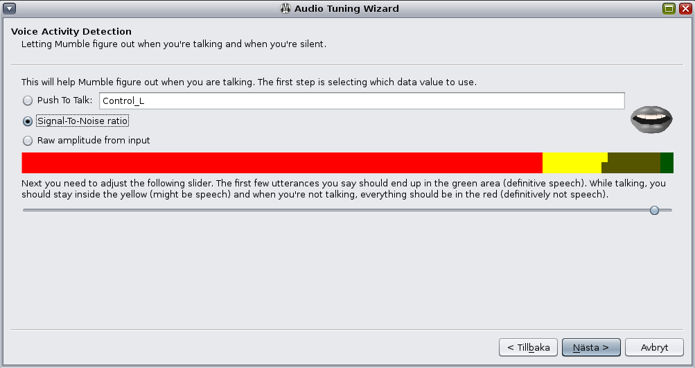 Figur 2: Dialogrutan Voice Activity Detection i guiden för att ställa in ljudet 1.3 Hur ansluter jag mig till servern?