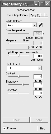 Konvertera RAW-bilder 40 Funktioner i fönstret [Image Quality Adjustment/Justera bildkvalitet] Du kan göra följande justeringar i fönstret [Image Quality Adjustment/Justera bildkvalitet].