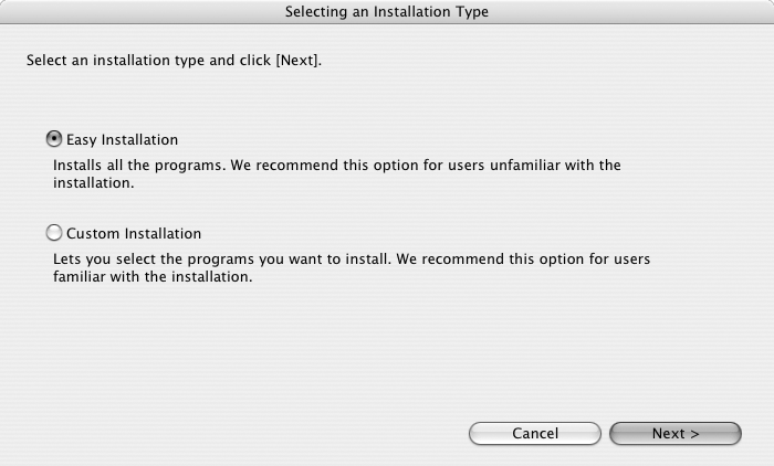 Installera programvaran 50 5 Välj [Easy Installation/Enkel installation] och klicka på [Next/Nästa].