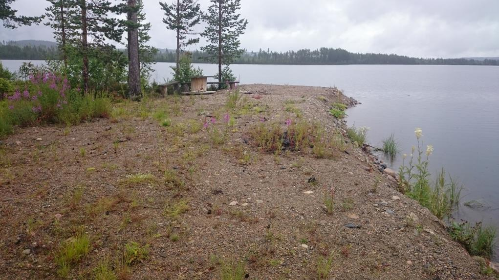 Boplatsens sydligaste del på fastlandet hade redan vid Länsstyrelsens besök blivit helt förstörd av en tillfixad strand och anläggningsplats för båtar.