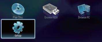 Om du vill få åtkomst till och spela upp filerna trycker du på och väljer [Bläddra i USB] på menyn. Anslut endast en USB-enhet till uttaget på produkten.