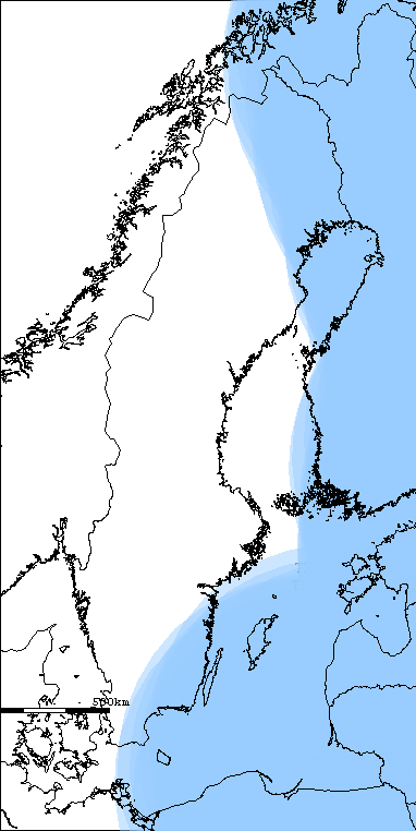 I detta fall, line-of-sight avstånd ca 420 km, -> Användning i delar av Sverige påverkar användningen Skyddsnivåer