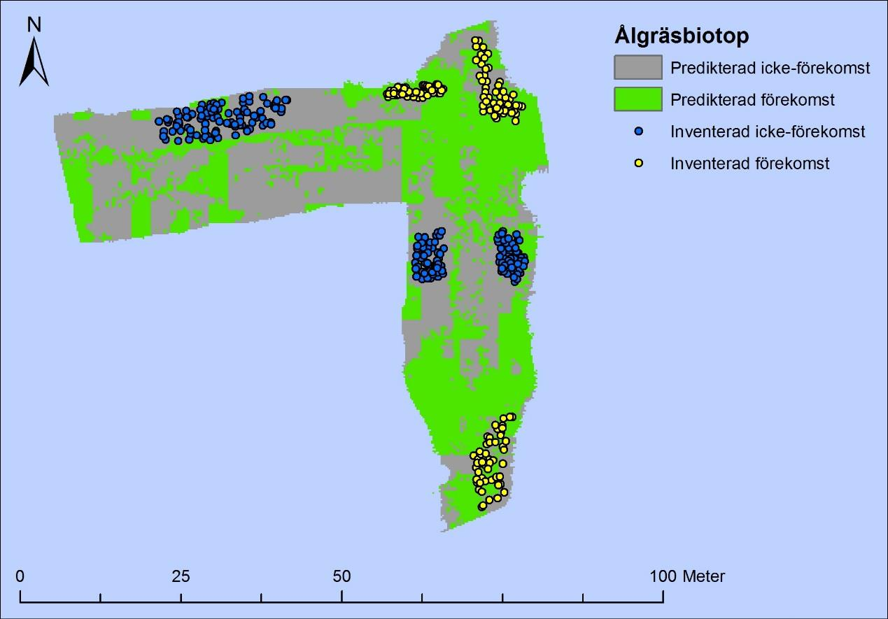 Kartering av bentiska biotoper med hjälp av flerstråligt ekolod En pilotstudie om utökad användning av sjömätningsdata Modell med alla prediktorer (både BAT_1_vari och BAT_0_25_vari) Coefficients: