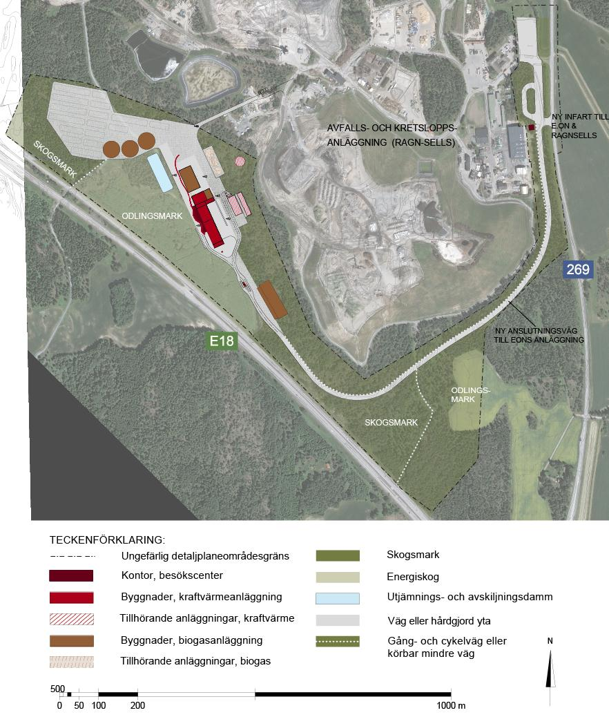 Sida 14 av 28 Möjlig utformning av kraftvärme- och biogasanläggning.