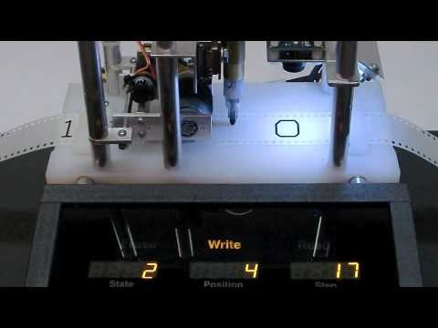 Turingmaskin Turingmaskin instruktion 5 elements current state current symbol new symbol move new state move right 1 1 1R # 1 1 1 + 1 1 # # # # # # Turingmaskin - additionsprogram current current new