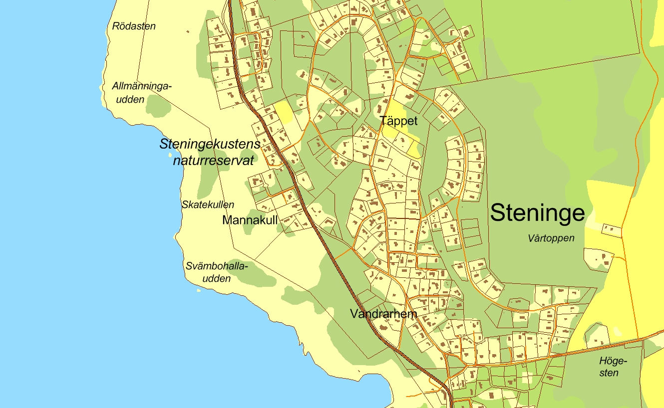 Plandata Lägesbestämning och areal Planområdet ligger i Steninge och omfattar endast en bostadstomt. Planområdet omfattar ca 1450 kvm.