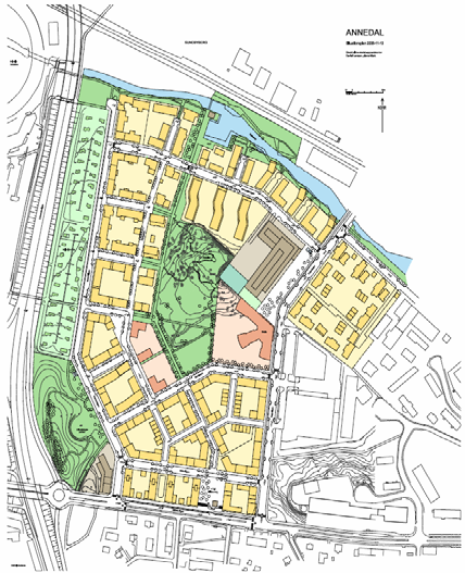 Bällstaån Koloniområde Baltic 8 Lönnebergaparken Linaberg Ny cirkulationsplats Aktivitetspark Planerade förskolor Bild 2. Situationsplan från november 2006. Annedal i Mariehäll.