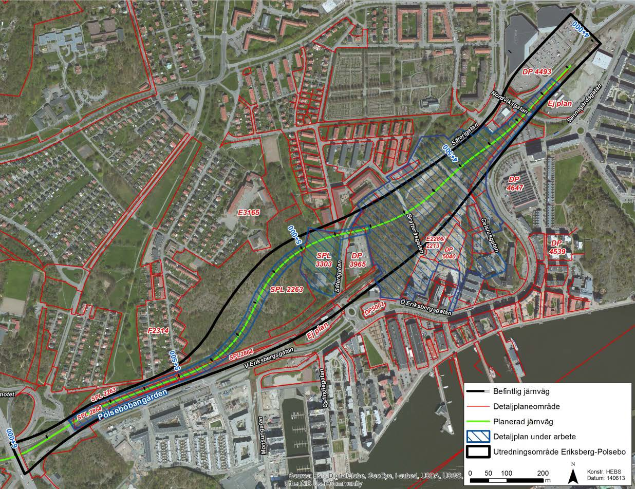 Detaljplaner/Stadsplaner Planområdet för Hamnbanan berör ett tiotal befintliga detaljplaner och stadsplaner inom Göteborgs Stad.
