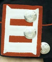 Vicekorpral, korpral och sergeant bär en 10 mm galon m/1860 i silverfärg över passpoalen på ärmuppslagen.