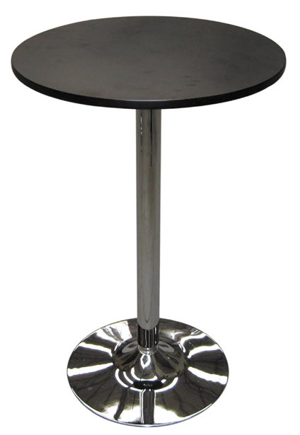 Möbler & Läder 3-5038 Barbord bordsskiva vit kromad bas höjd 92 cm diameter