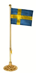 5-1049 Bordsflagga silverpläterad höjd 39 cm 3-9978