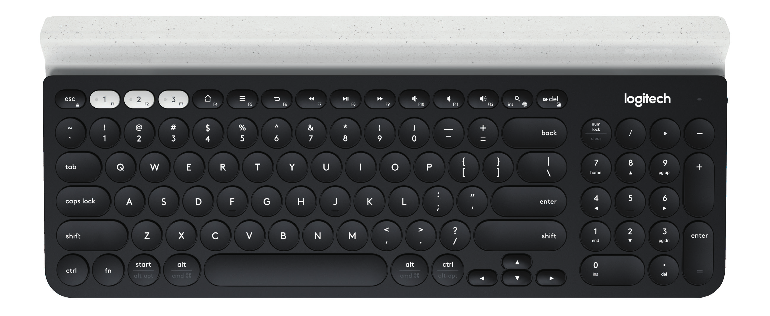 ANSLUT DIG K780 Multi-Device-tangentbordet ger dig möjligheten att ansluta upp till tre enheter, antingen via Bluetooth Smart eller via den förkopplade Unifying USB-mottagaren*.